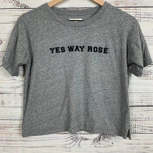 Madewell Yes Way Rose XS crop top tee gray crew